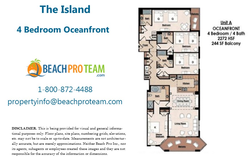The Island Floor Plan A - 4 Bedroom Oceanfront